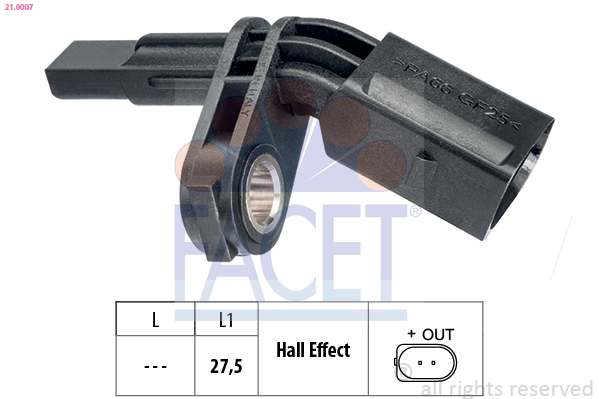 FACET ABS Sensor 210007 for VW MAN PORSCHE
