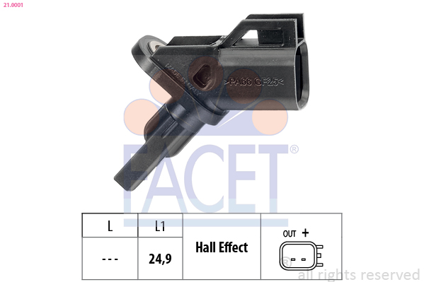 FACET ABS Sensor 210001 for FORD VOLVO ASTON MARTIN JAGUAR MAZDA
