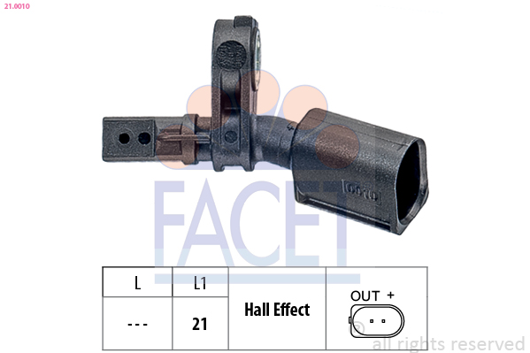 FACET ABS Sensor 210010 for VW CUPRA