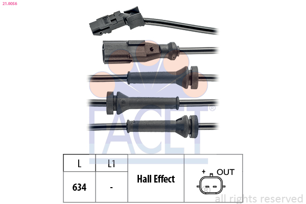 FACET ABS Sensor 210056 for NISSAN DACIA