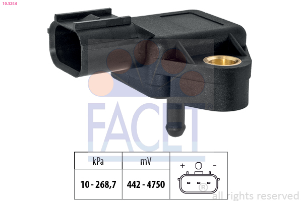 FACET Tryksensor, bremseforstærker 103254 for HONDA