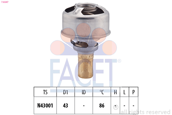 FACET Termostat, kølemiddel 78247 for RENAULT