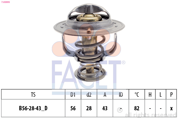 FACET Termostat, kølemiddel 78399s for NISSAN LEXUS TOYOTA