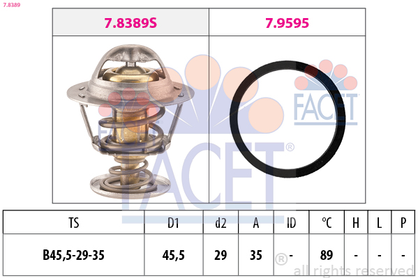 FACET Termostat, kølemiddel 78389 for PEUGEOT CITROËN NISSAN ROVER