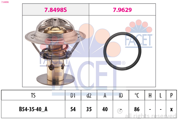 FACET Termostat, kølemiddel 78498 for FORD MAZDA