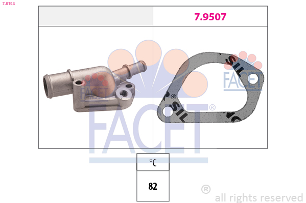 FACET Termostat, kølemiddel 78154 for LANCIA