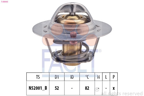 FACET Termostat, kølemiddel 78364s for TOYOTA