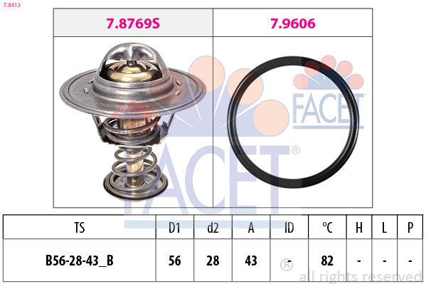 FACET Termostat, kølemiddel 78413 for KIA HYUNDAI