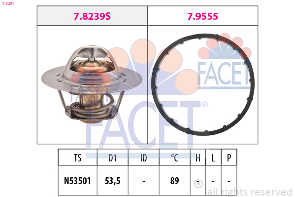 FACET Termostat, kølemiddel 78291 for RENAULT