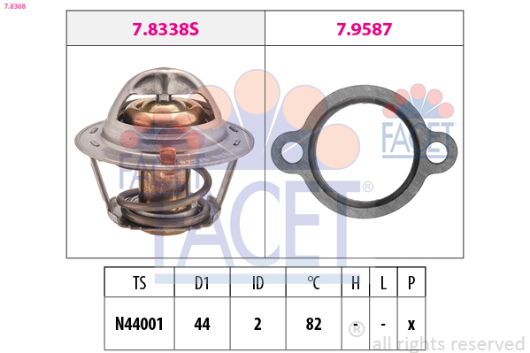 FACET Termostat, kølemiddel 78368 for SUZUKI HOLDEN