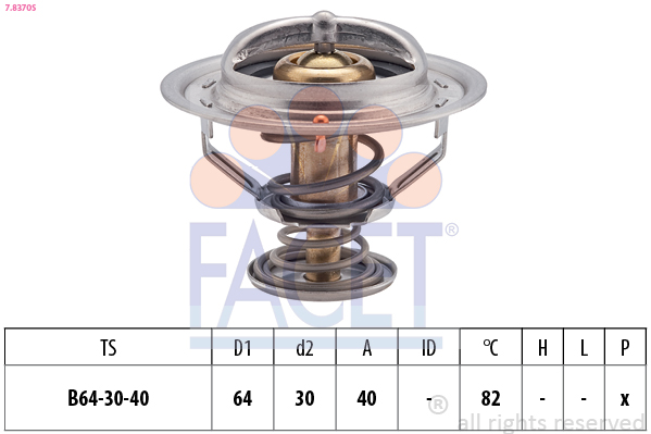 FACET Termostat, kølemiddel 78370s for LEXUS