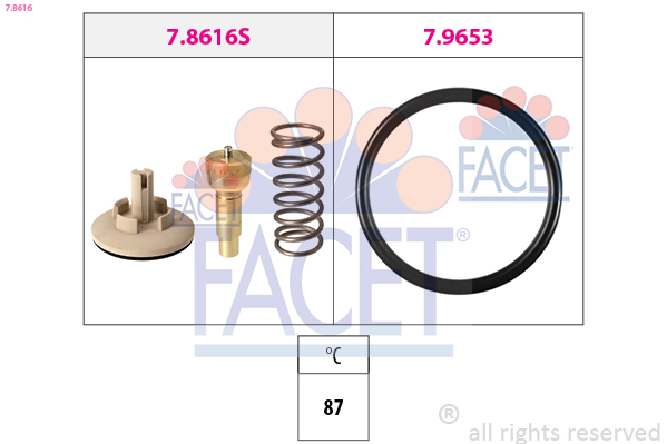 FACET Termostat, kølemiddel 78616 for CUPRA VW