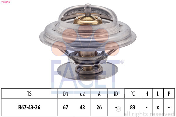 FACET Termostat, kølemiddel 78625s for MERCEDES-BENZ