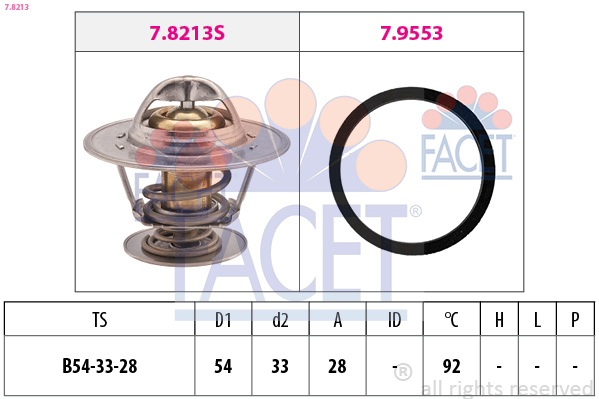 FACET Termostat, kølemiddel 78213 for VAUXHALL OPEL