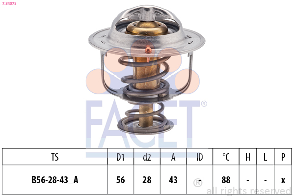 FACET Termostat, kølemiddel 78407s for NISSAN