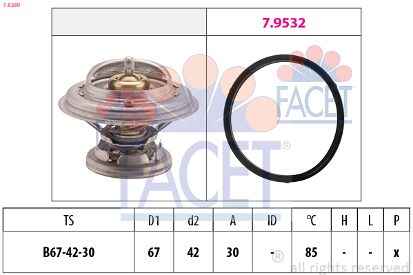 FACET Termostat, kølemiddel 78280 for MERCEDES-BENZ DAEWOO
