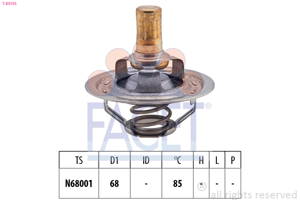 FACET Termostat, kølemiddel 78310s for PEUGEOT CITROËN