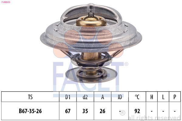 FACET Termostat, kølemiddel 78302s for BMW LAND ROVER