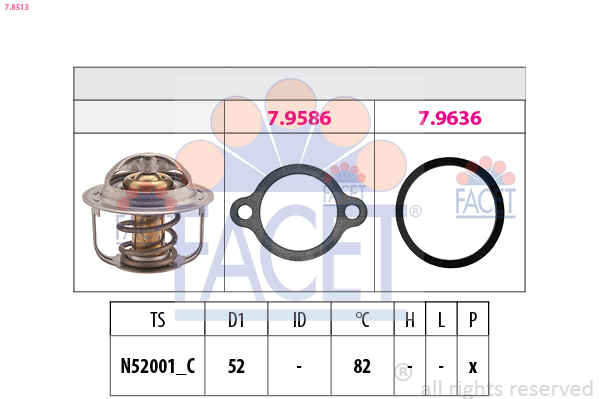 FACET Termostat, kølemiddel 78513 for SUZUKI