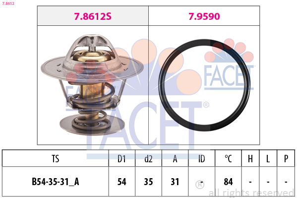 FACET Termostat, kølemiddel 78612 for VW
