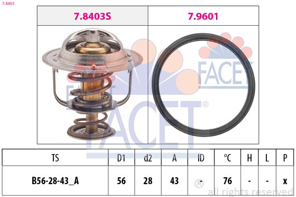 FACET Termostat, kølemiddel 78403 for FIAT FUSO (MITSUBISHI) MITSUBISHI