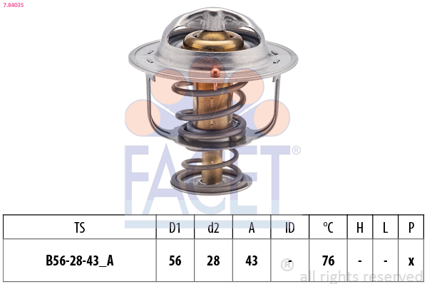 FACET Termostat, kølemiddel 78403s for NISSAN
