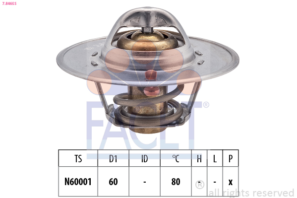 FACET Termostat, kølemiddel 78465s for SKODA