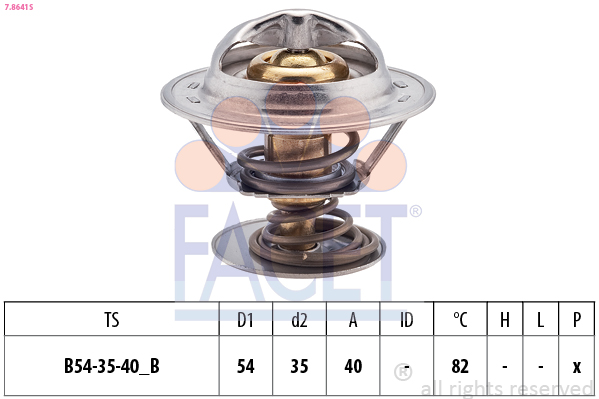 FACET Termostat, kølemiddel 78641s for FORD