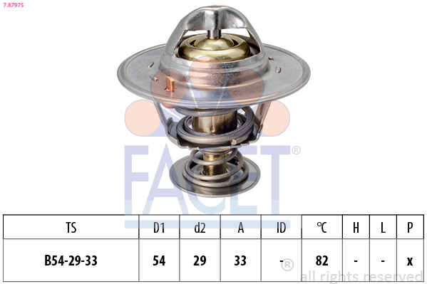 FACET Termostat, kølemiddel 78797s for OPEL GENERAL MOTORS DAF