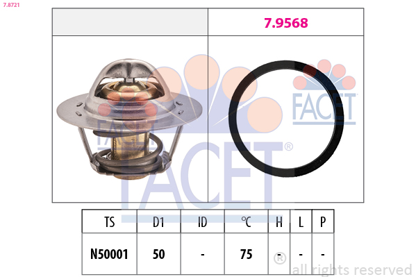 FACET Termostat, kølemiddel 78721 for RENAULT