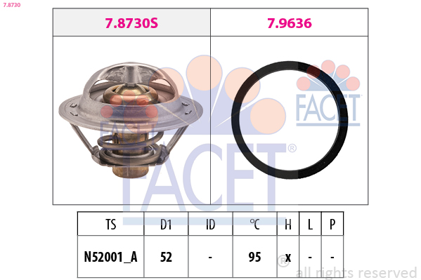 FACET Termostat, kølemiddel 78730 for RENAULT INFINITI NISSAN