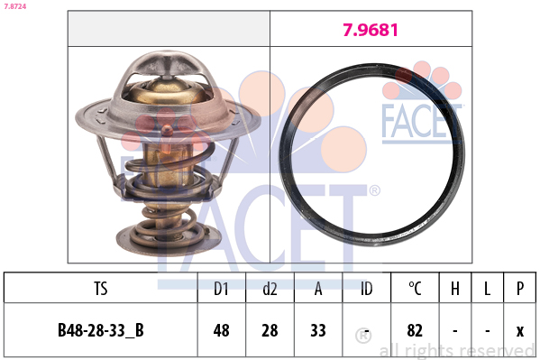 FACET Termostat, kølemiddel 78724 for NISSAN