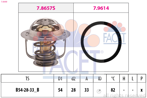 FACET Termostat, kølemiddel 78449 for NISSAN