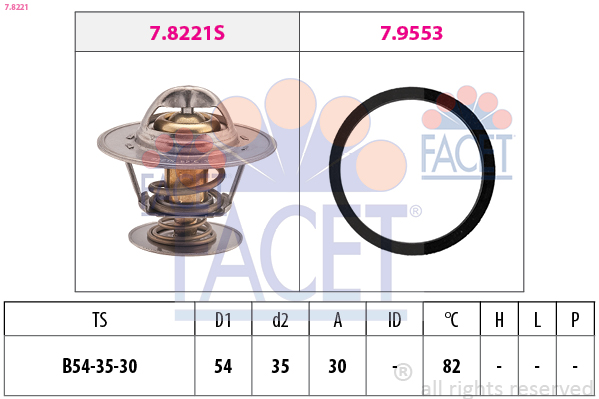 FACET Termostat, kølemiddel 78221 for VAUXHALL