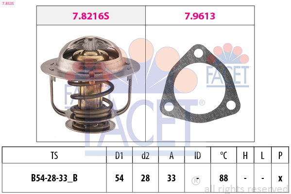 FACET Termostat, kølemiddel 78535 for FORD NISSAN