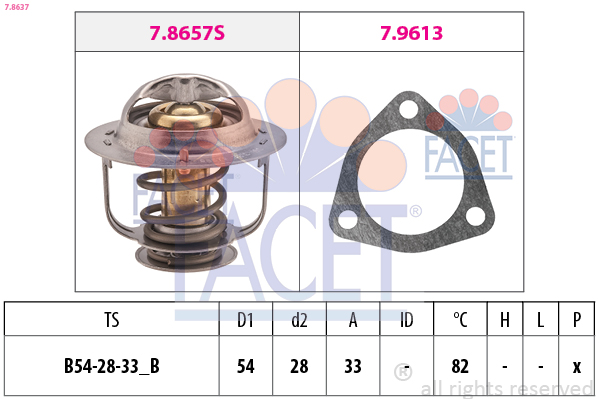 FACET Termostat, kølemiddel 78637 for FORD NISSAN