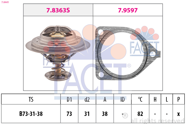 FACET Termostat, kølemiddel 78441 for DAIHATSU