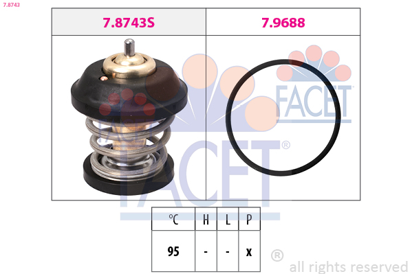 FACET Termostat, kølemiddel 78743 for VW