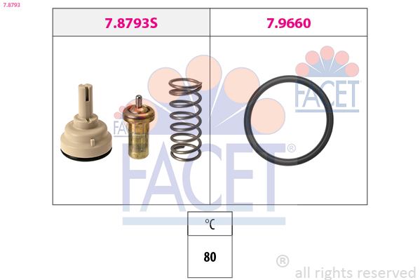 FACET Termostat, kølemiddel 78793 for VW