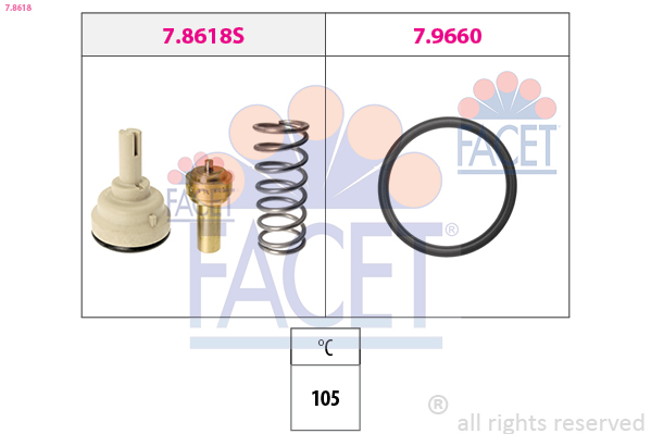 FACET Termostat, kølemiddel 78618 for VW