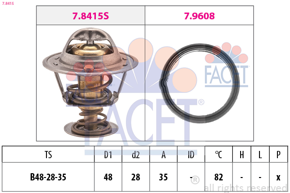 FACET Termostat, kølemiddel 78415 for KIA HYUNDAI
