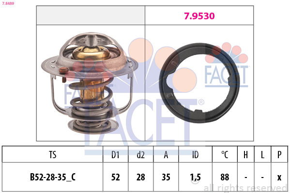 FACET Termostat, kølemiddel 78489 for HONDA