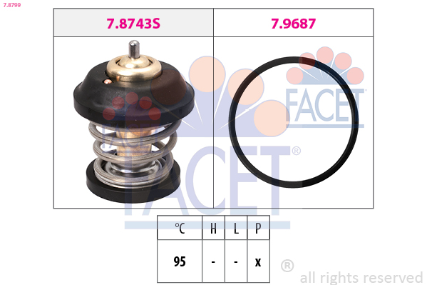 FACET Termostat, kølemiddel 78799 for VW