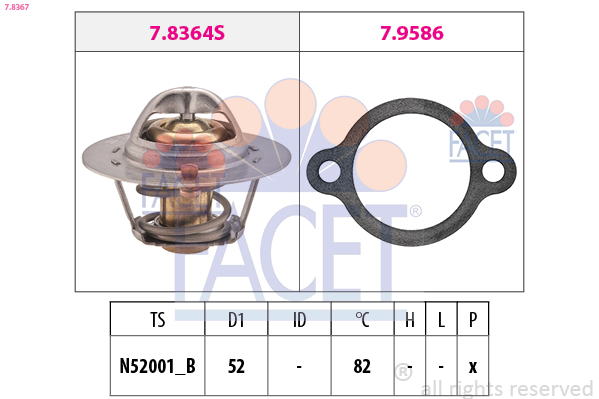 FACET Termostat, kølemiddel 78367 for SUZUKI HOLDEN