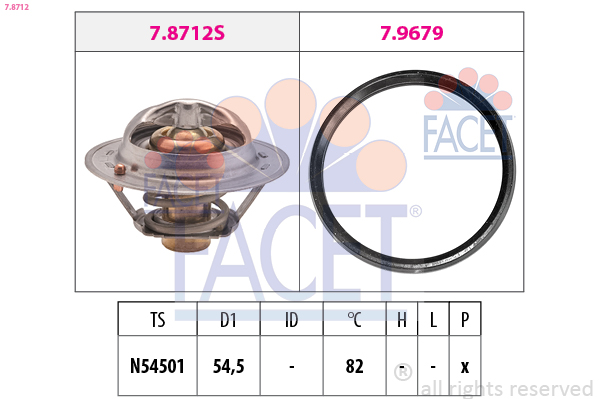 FACET Termostat, kølemiddel 78712 for KIA DACIA NISSAN RENAULT