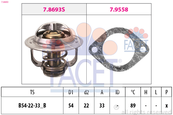FACET Termostat, kølemiddel 78693 for OPEL VAUXHALL CHEVROLET