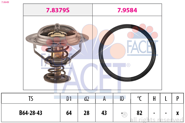 FACET Termostat, kølemiddel 78649 for NISSAN INFINITI RENAULT TRUCKS