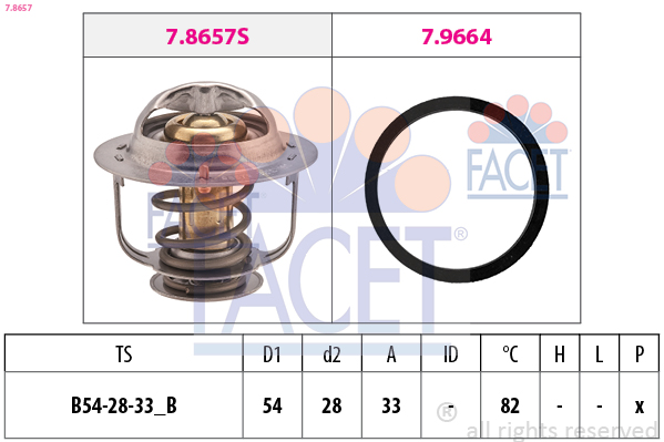 FACET Termostat, kølemiddel 78657 for NISSAN