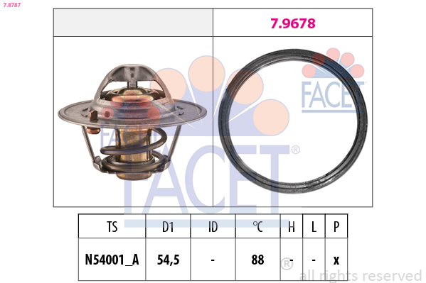 FACET Termostat, kølemiddel 78787 for NISSAN