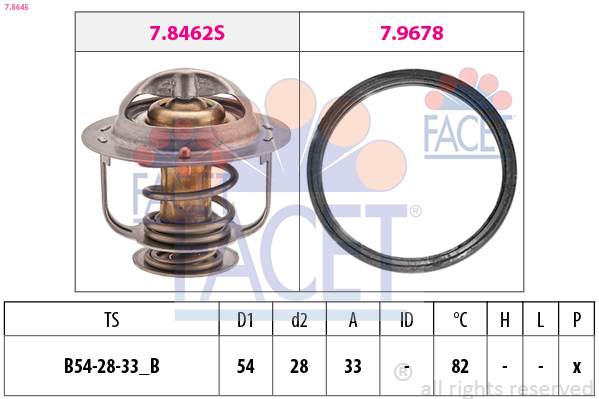 FACET Termostat, kølemiddel 78645 for RENAULT